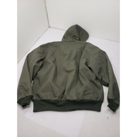 Men's Carhartt J280 MOS Duck Canvas Work Jacket Hooded Green Size XLarge - Picture 9 of 14